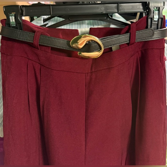 Commense Metal Belt Pleated High-Waisted Pants - Picture 7 of 13